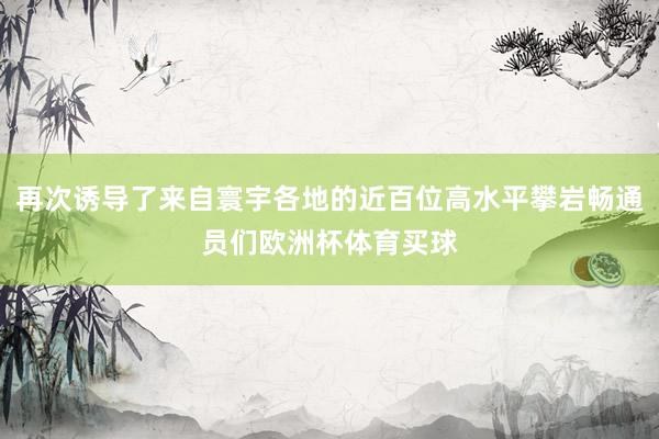 再次誘導了來自寰宇各地的近百位高水平攀巖暢通員們歐洲杯體育買球
