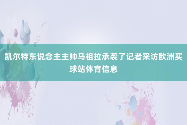 凱爾特東說念主主帥馬祖拉承襲了記者采訪歐洲買球站體育信息