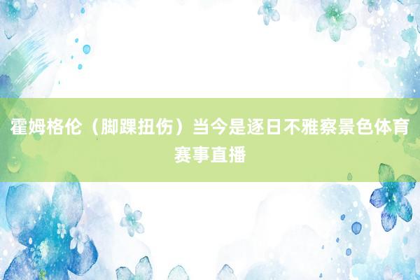 霍姆格倫（腳踝扭傷）當今是逐日不雅察景色體育賽事直播