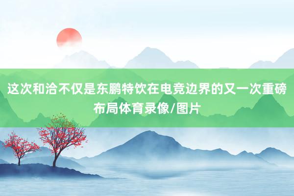 這次和洽不僅是東鵬特飲在電競邊界的又一次重磅布局體育錄像/圖片