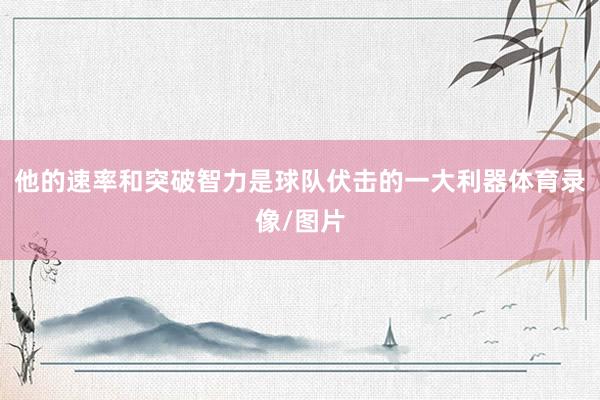 他的速率和突破智力是球隊(duì)伏擊的一大利器體育錄像/圖片